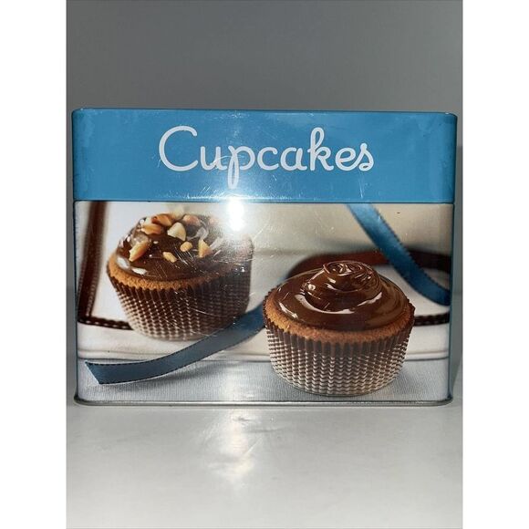 Cupcakes Recipe Box - Includes 99 Recipes & 5 Section Dividers in a Tin Box - Picture 1 of 3